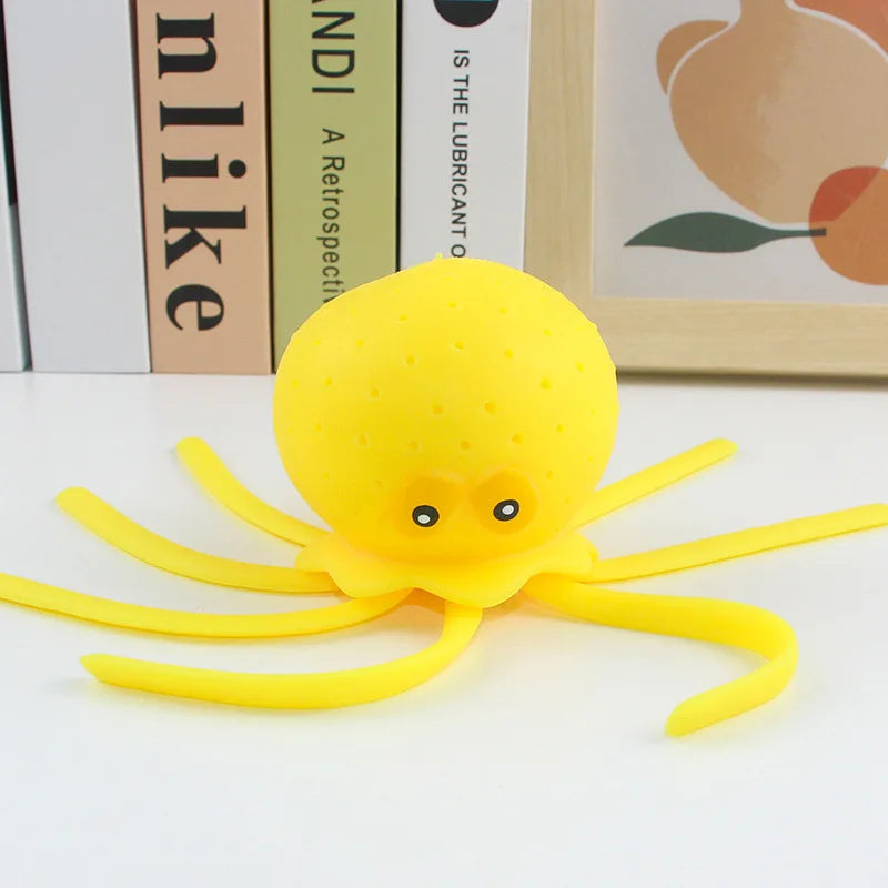 1/6pcs Water Playing Octopus Pinching and Playing Baby Bathing Anti Stress Squishy Fidget Toy Novelty Toy Party Favors
