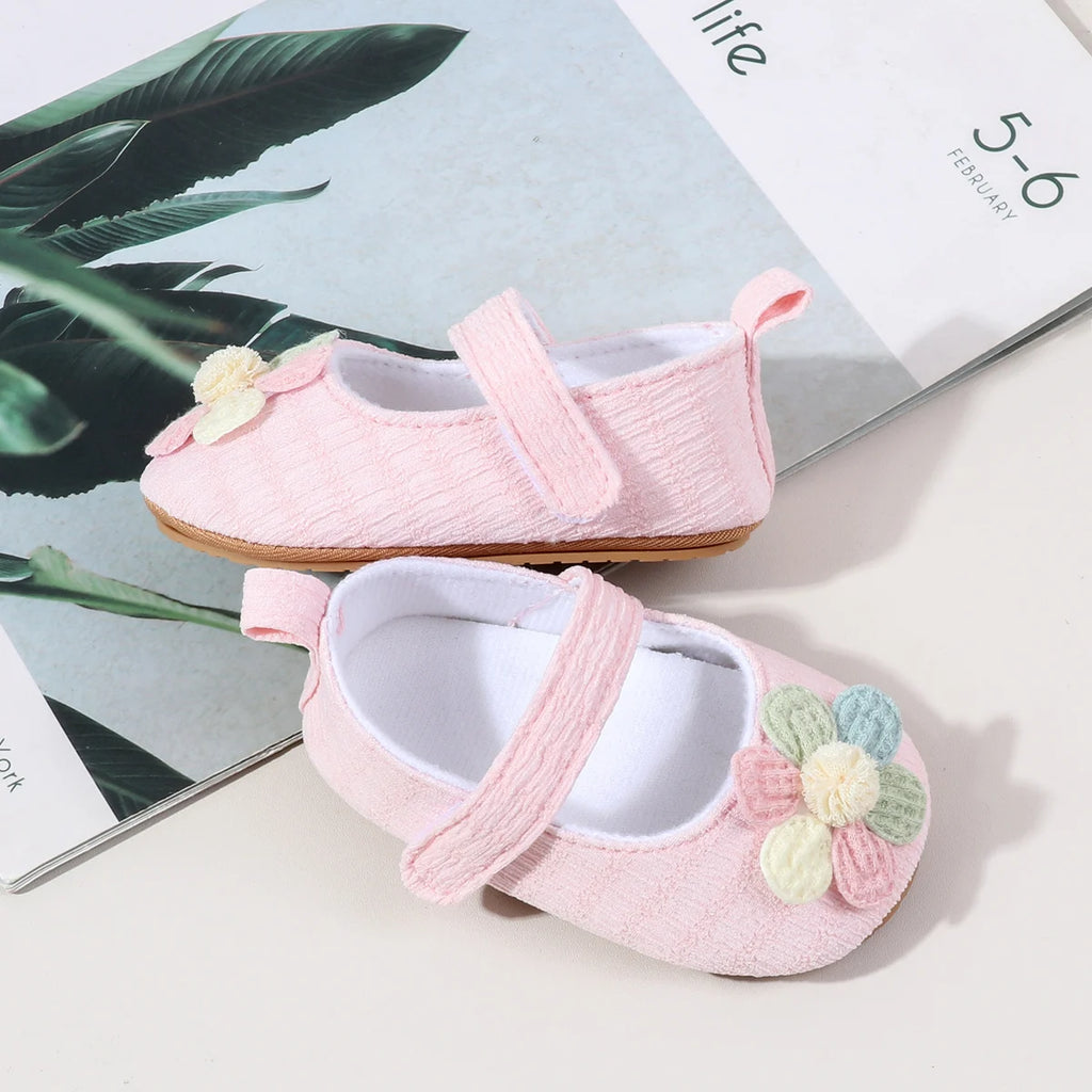 Newborn Infant Baby Girl Kids Shoes Soft Sole Crib Prewalker Toddler Anti-Slip Solid Ruffled First Walkers Shoe Baptism