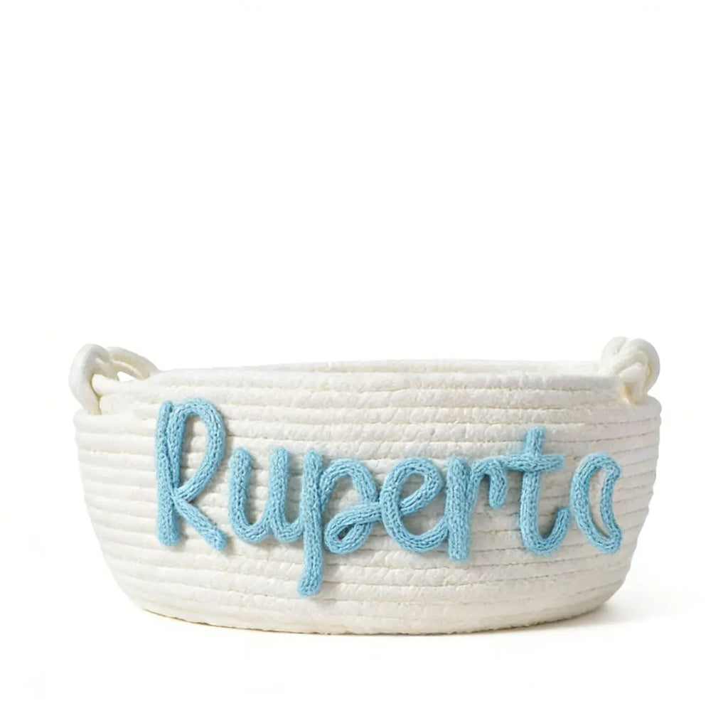 Personalized Woven Storage Basket with Letter – Custom Star Sun Moon Gift Basket