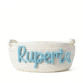 Personalized Woven Storage Basket with Letter – Custom Star Sun Moon Gift Basket