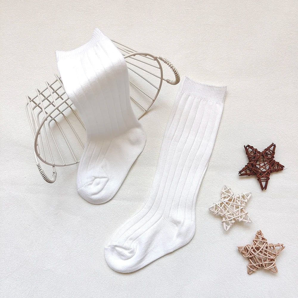 New Fashion Boys Girls Knee High Socks Cotton Breathable Stripe Kids Casual Sock Children School Uniform Socks Baby Socken Long