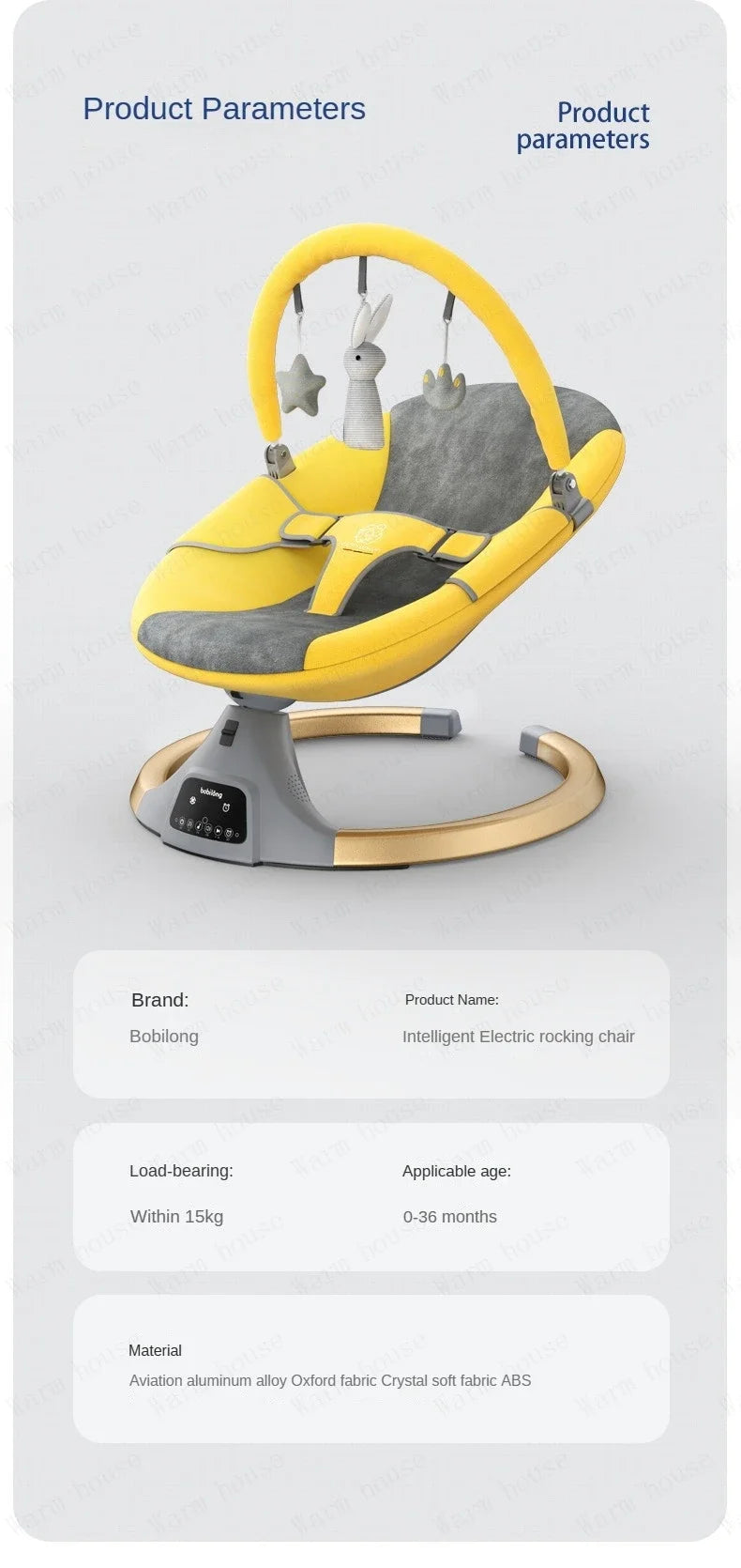 Electric Automatic Baby Rocking Cradle - Modern Newborn Sleep Aid Swing