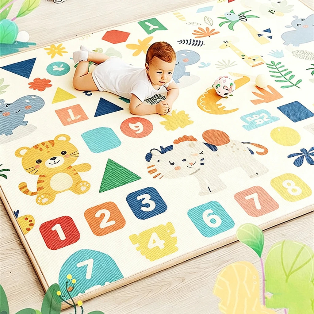 Non-toxic Crawling Play Mats Baby Activity Gym Room Mat Baby Activities Double Sided Pattern EPE Game Mat for Children's Mat Rug