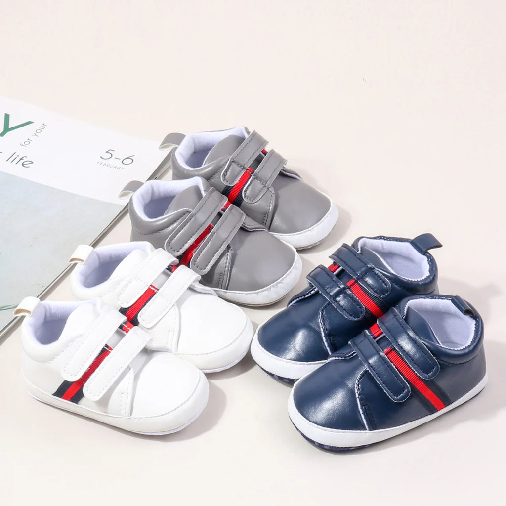 2025 Spring and Autumn Baby Boys Girls First Walking Indoor Outdoor Toddler Shoes Casual Sports Design PU Leather For 0-18M