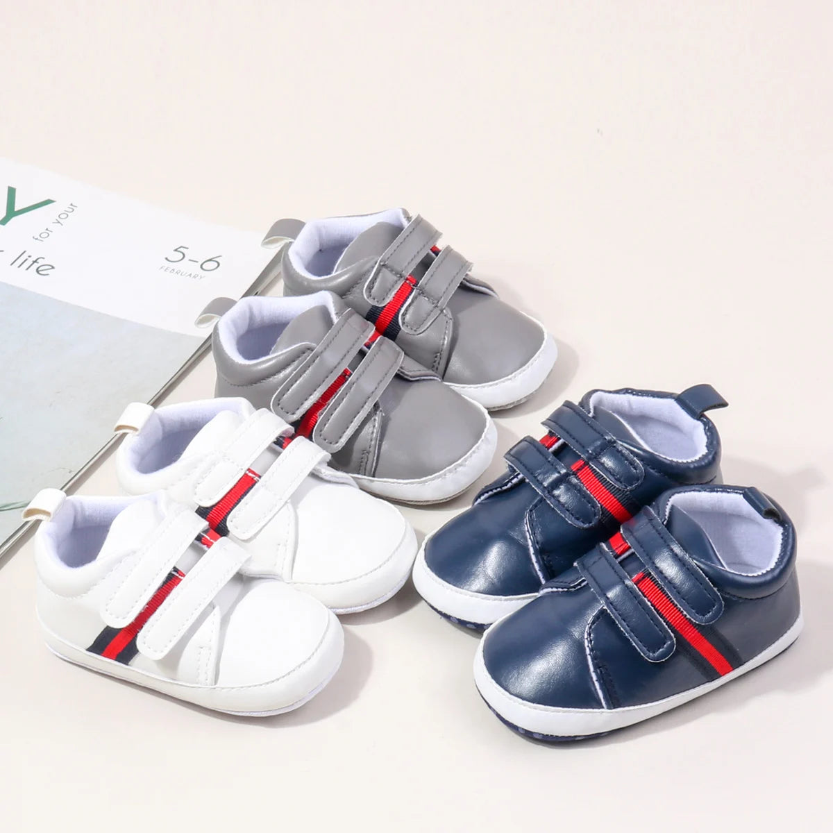 2025 Spring and Autumn Baby Boys Girls First Walking Indoor Outdoor Toddler Shoes Casual Sports Design PU Leather For 0-18M