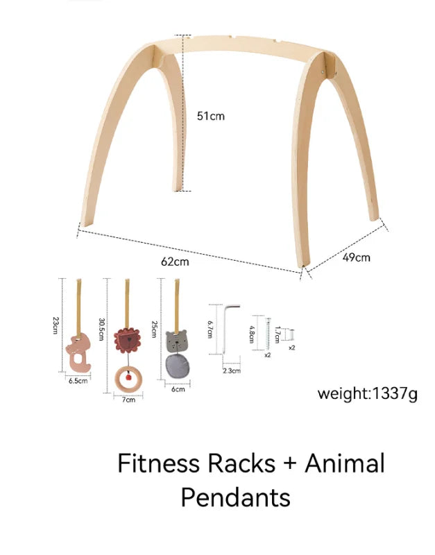 Baby Wooden Gym Frame Gym Activity Bird Tripod Gym Frame for Toddle Play Gym Mobile Hanging Sensory Toys Baby Room Decorations