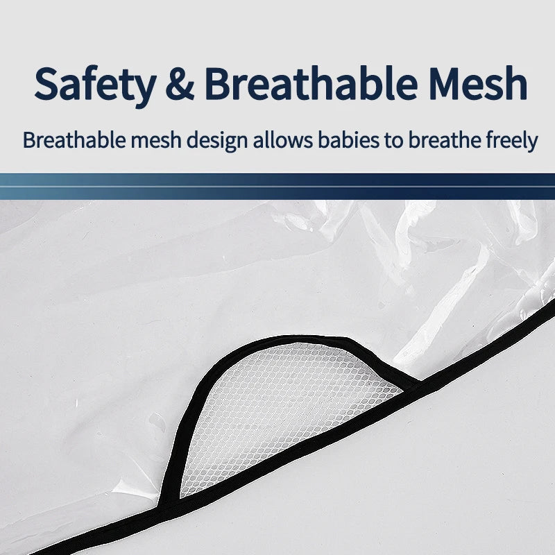 Stroller Rain Cover Transparent Wind Dust Shield Universal Trolley Umbrella Raincoat Baby Car Seat Cover Sunshade Breathable