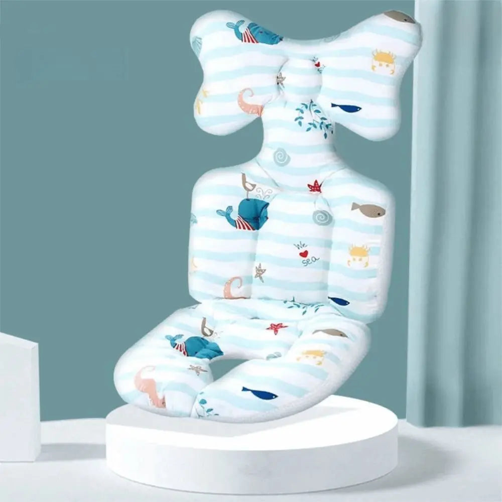 Soft Baby Stroller Cushion Comfortable Breathable Baby Pram Seat Mat Car Seat Cartoon Printed Dining Chair Cotton Pad Toddler