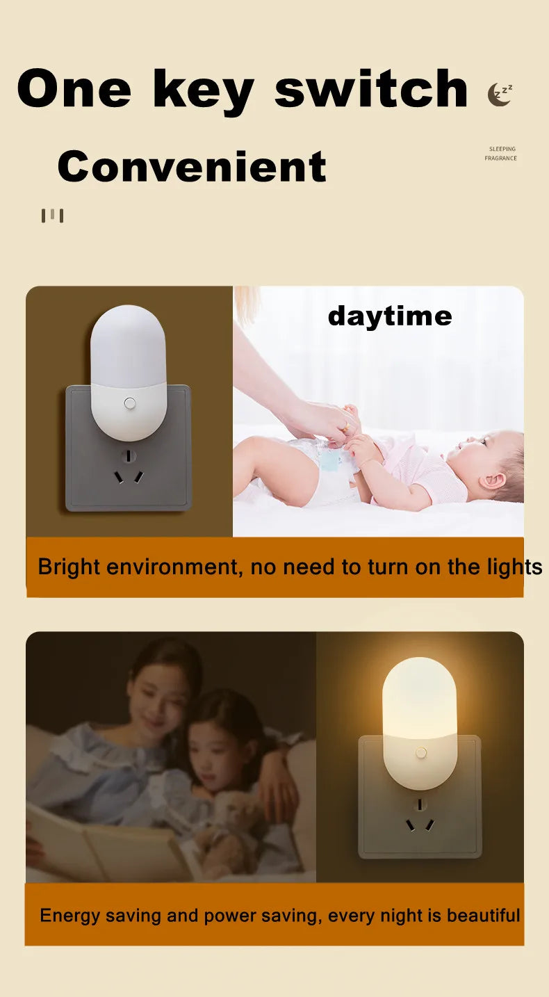 Bedside Lamp Night Light EU US Plug LED Night Light AC220V Bedroom Lamp Gift for Children Cute Night Lamp for Corridor WC