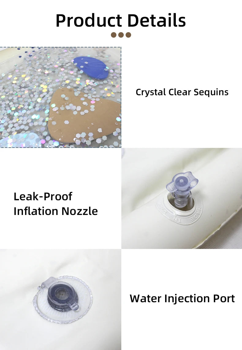 LED Light Up Baby Water Play Mat Inflatable Sensory Water Mat for Infants Toddlers Tummy Time Playmat