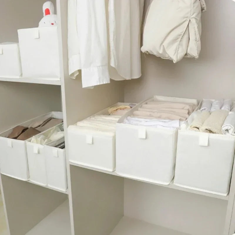 Foldable Pants Storage Box Layering Clothes Organizers of Cabinets and Drawers Fabric Boxes for Bedroom Wardrobe Organization