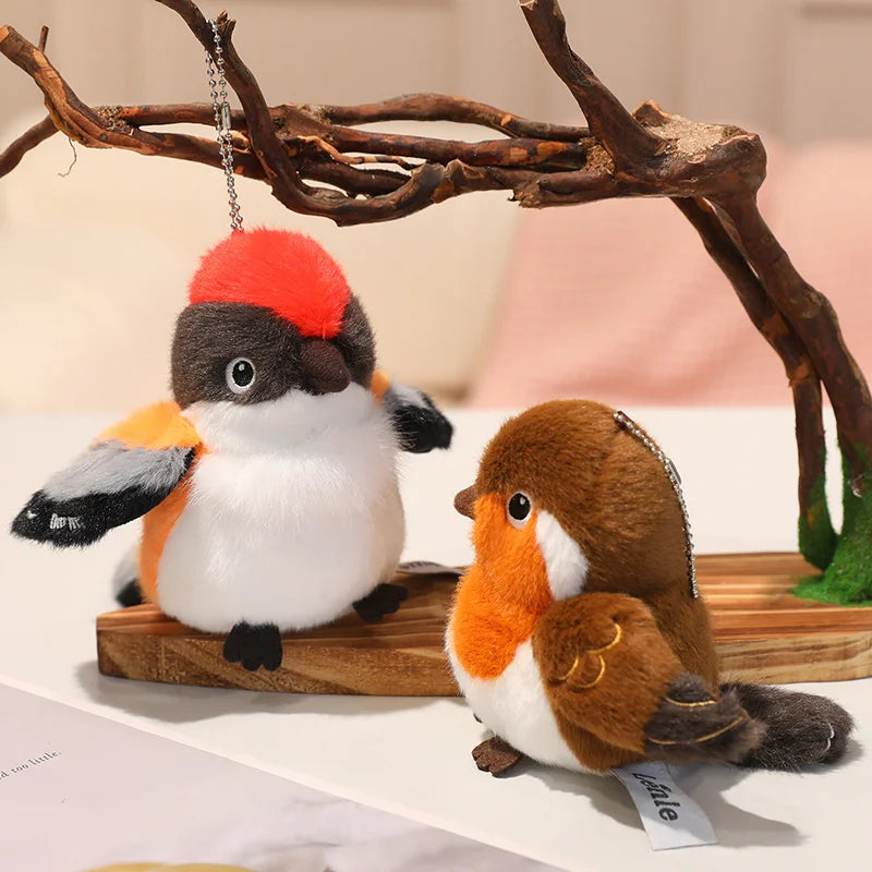 Hot 1pc 14cm Kawaii Birds Plush Pendant Toys Keychain Simulation Parrot Bird Nest Plush Keyring Anime Cute Gifts For Girls Kids