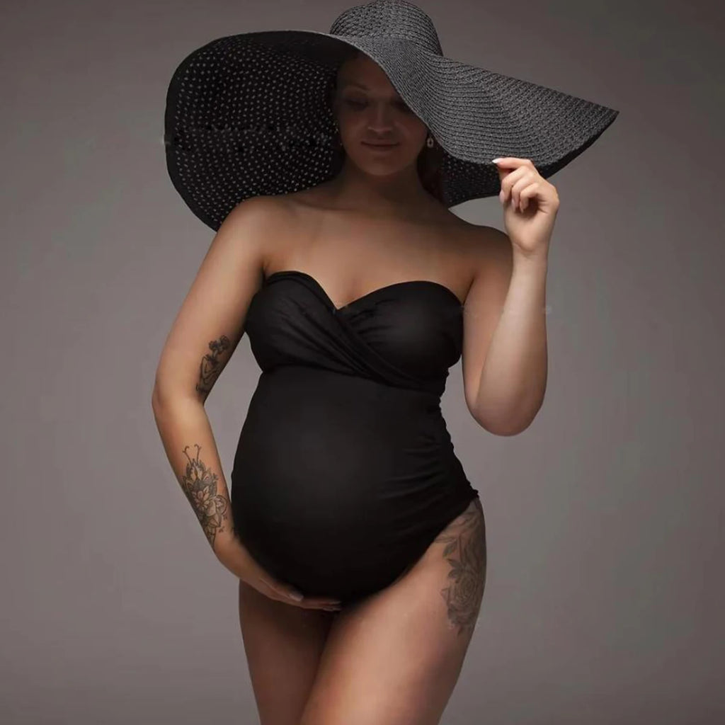 Maternity Bodysuit Pregnant Sleeveless Tube Top Elastic Sexy Tight Bodycon Women's Photography Props Outfits