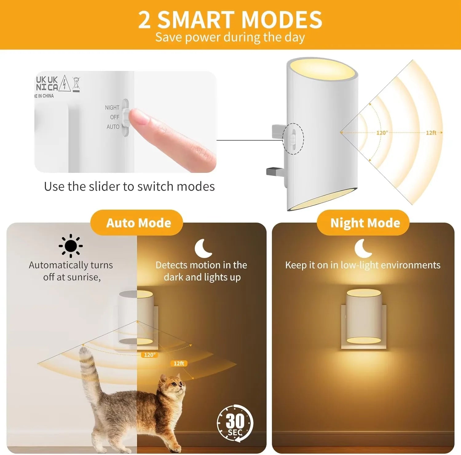 Night Light Motion Sensor With LED Light EU/US Plug Lamps Children'S Night Light Wireless Night Lamp For Bedside Table Bedroom