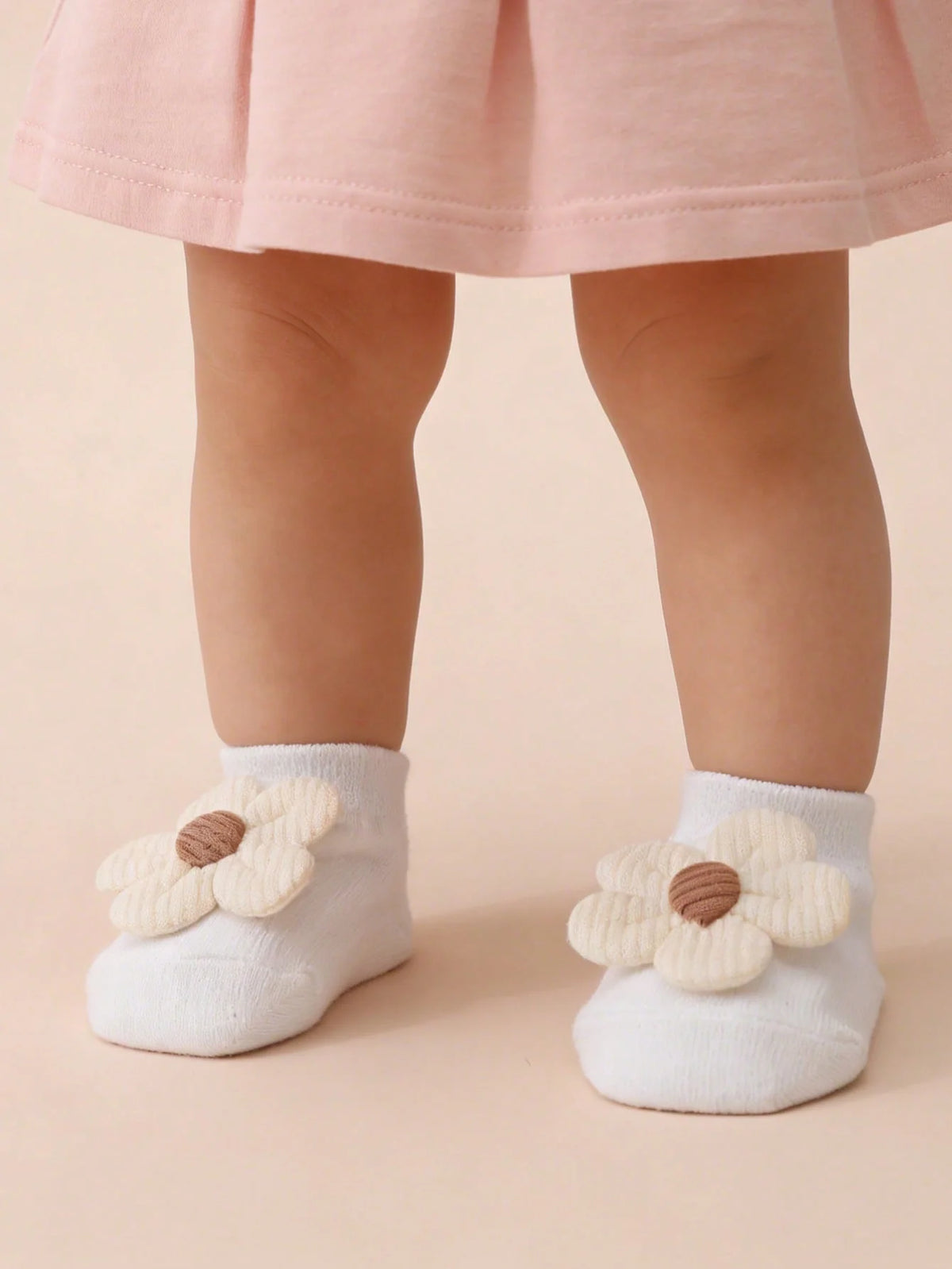 4 Pairs of Baby Girl's Cute Ladylike Flower Decorated Short Socks Solid Color Anti-Slip Bottom Boat Socks Four Seasons Versatile