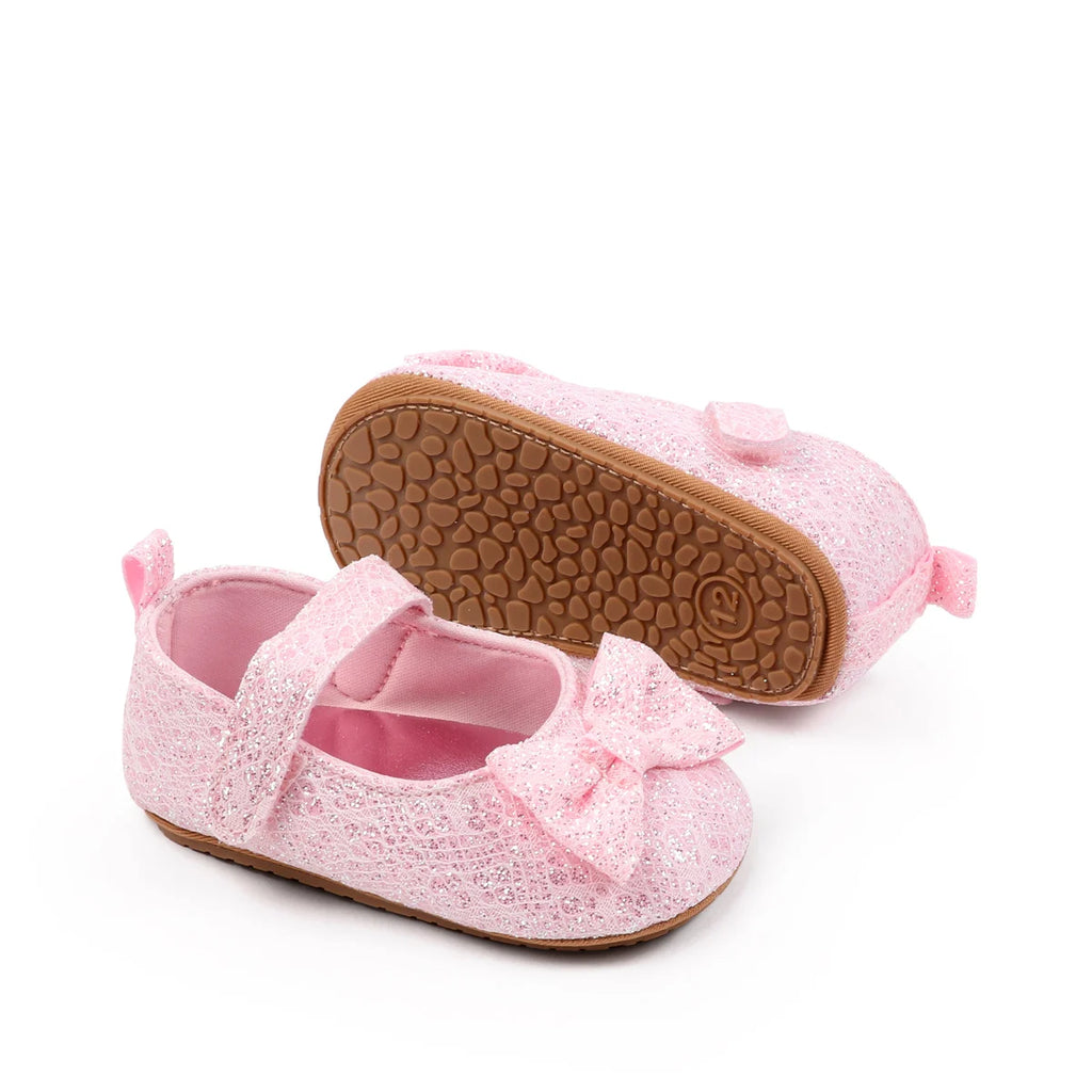 Baby Girl's First Walking Toddler Shoes Sping And Autumn Beautiful Design High Quality Hook-loop And TPR Sole Soft Comfortable