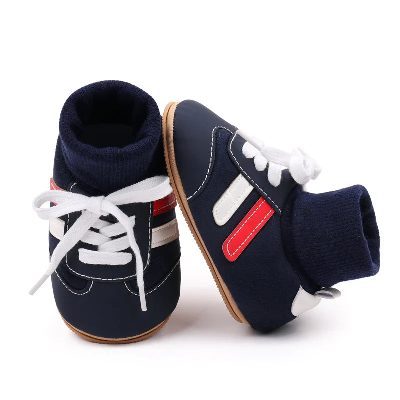 Baby Sock Shos Autumn and Winter Baby Girls Boys Ankle-covered Style 0-1 Year Old Anti Slip Fashion Design Newborn Infant Shoes