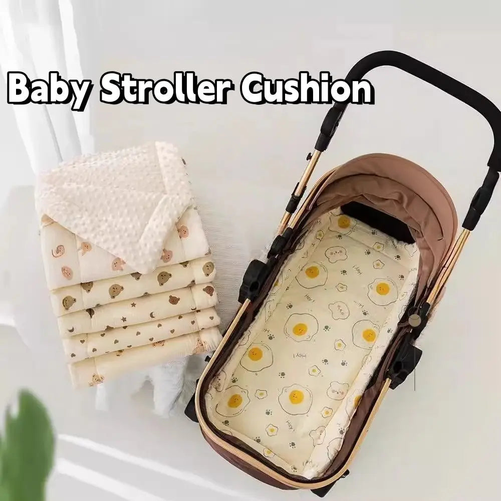 Washable Cartoon Baby Stroller Cushion Rainbow Rabbit Trolley Mattress Cotton Flower Baby Seat Cushion Toddler