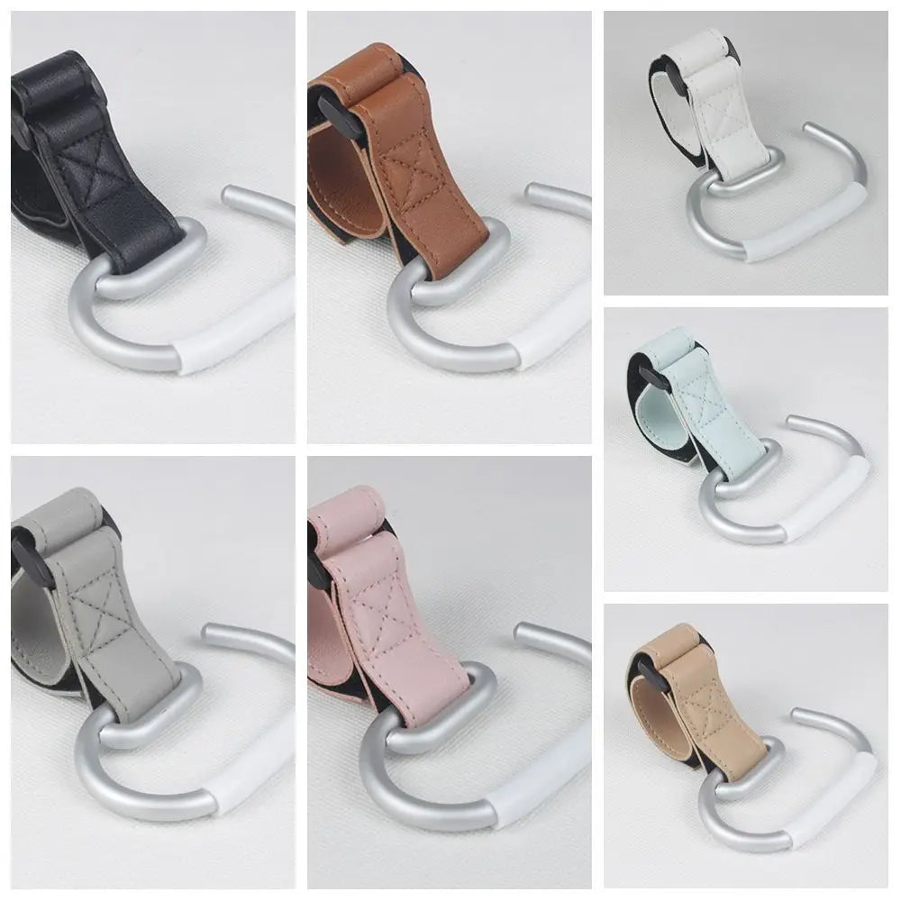 PU Baby Stroller Hooks Solid Color Cart Organizer Hanging Hook Stroller Accessories Cartoon Stroller Accessories Baby