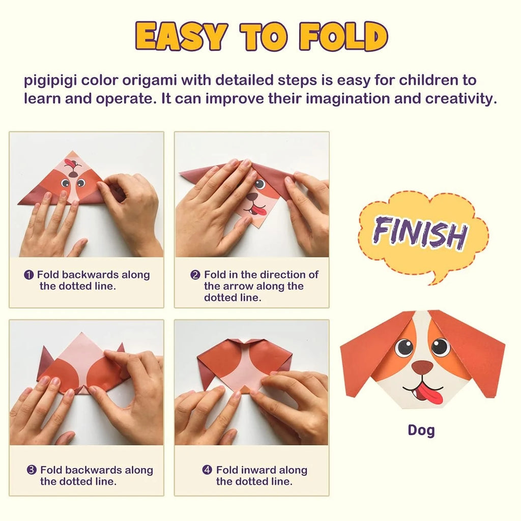 Origami Paper Set 54 Sheets, Double-Sided Folding Paper with Instructions, DIY Art & Craft Kit for Kids & Adults