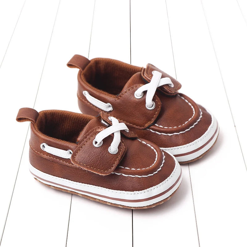 2025 Spring and Autumn New Casual Canvas Baby Shoes with Soft Soles Lace-Up Baby Shoes Dome-shaped Shoes Learning Walkers