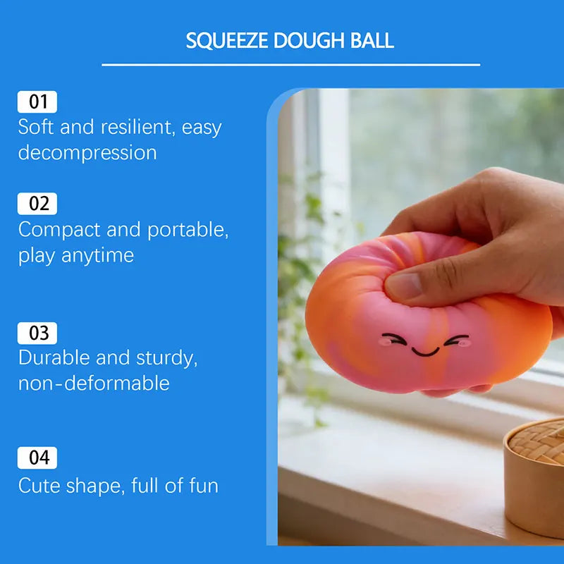 Cute Bao Bun Dumpling Squishy Slime Stress Relief Toys Non-Stick Clear Glitter Slime Stress Ball Fidget Toy for Kids Party Favor