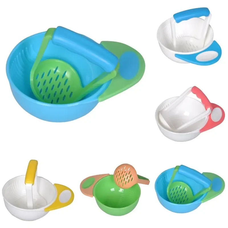 Baby Learn Baby Food Mills Kids Dishes Grinding Bowl Handmade Grinding Food Fruit Supplement Children Baby Feeding Bowl