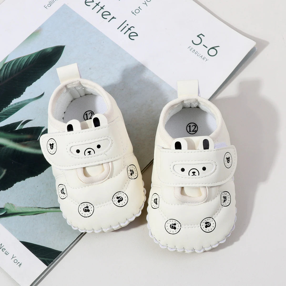 Spring And Autumn Baby Boy's And Girl's First Walking Toddler Shoes 0-18 Months Baby Unisex Sneaker Hook-loop Design