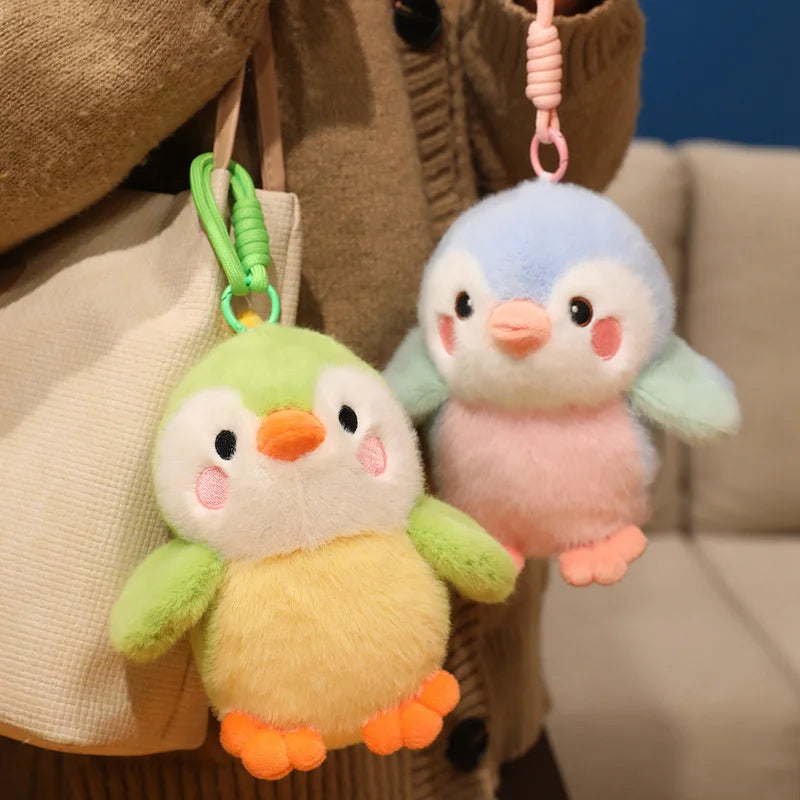 Wholesale 16cm Fluffy Pretty Bird Doll Cartoon Kawaii Pet Plush Toy Lifelike Little Pendants Car Bags Decor Keychain Kid Gift
