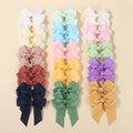 30Pcs/lot Boutique Ribbon Tassel Bow Hair Clip Set Colorful Cheer Bow Hairgripes Girls Lovely Headdress Gift