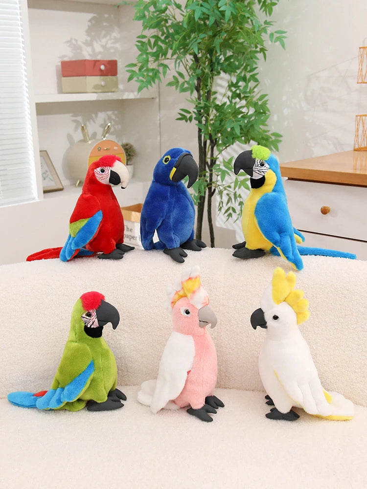 Hot Simulation Soft Toys Lifelike Grey Cockatiel Plush Toys Real Life Soft Yellow Parrot Birds Stuffed Animals Toy Dolls Gifts