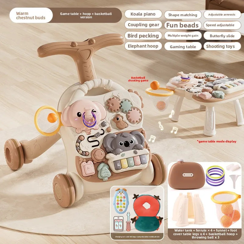Multifunctional Baby Walker Toy Anti-Rollover With Adjustable Height And Learning Push Activity Center Model AWT01