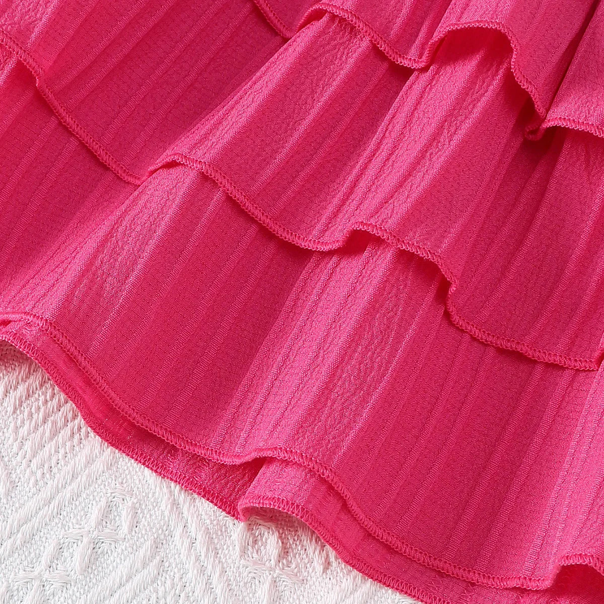2Pcs Newborn Baby Girl Dress with Ruffles and Cake Skirt + Hairband Set, Suitable for 0-24 Months, Fashion Dress for Baby Girls