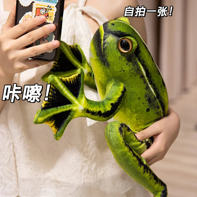 Simulation Cute Green Yellow Frog Plush Toy Super Soft Stuffed Animal Realistic Fun Frog Doll Baby Toys Gift Toy For Kid Girl