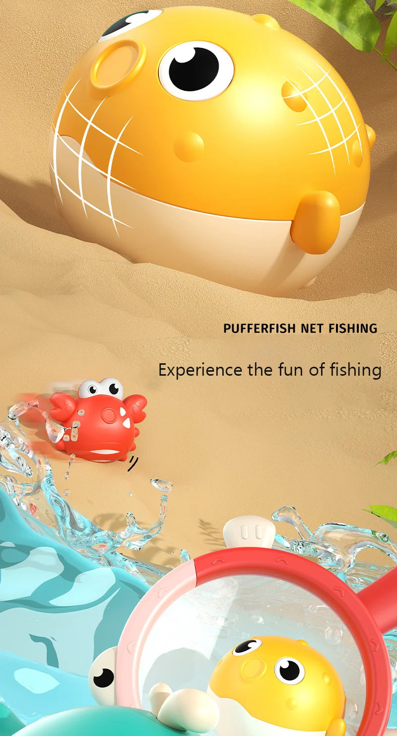 Magnetic LED Light Up Fishing Games Baby Bath Toys Set with Fishing Rod Toddler Bathtub Floating Water Toys for Kids Gift