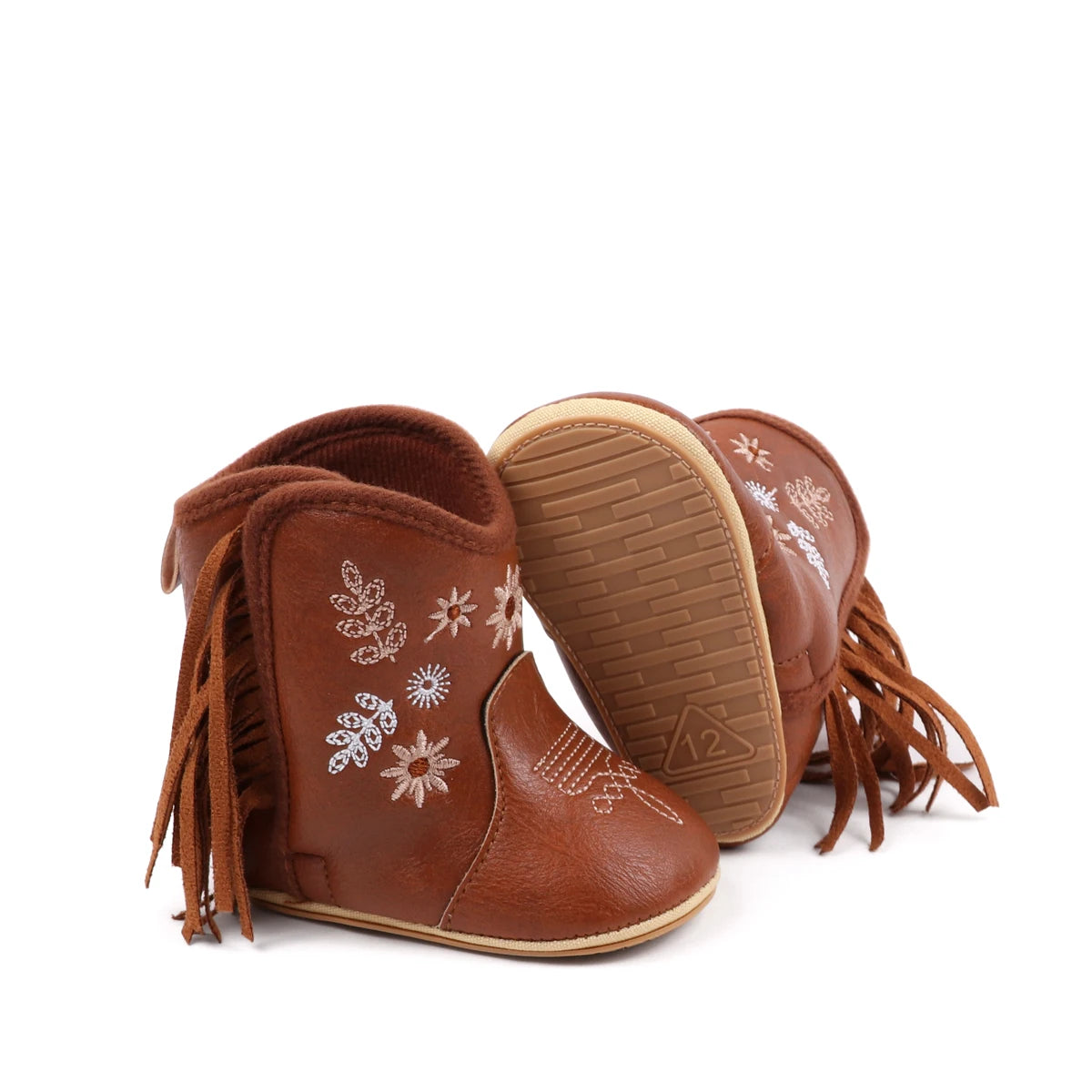 Fashionable And Popular Baby Shoes Western Denim Midsole Boots Autumn And Winter Warm And Anti Slip Casual Walking Shoes