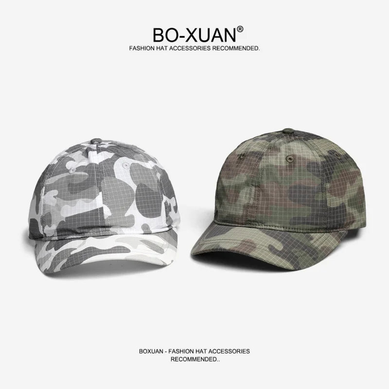 Lightweight Quick-Dry Plaid Camouflage Baseball Cap for Men and Women, Trendy  Versatile Sunshade Short Brim Duckbill Cap
