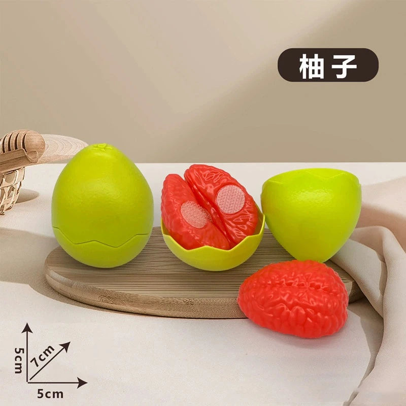 Chechele Montessori Simulation Educational Toy Set For Pretend Play Food Vegetables Fruits Bread Model Che-122
