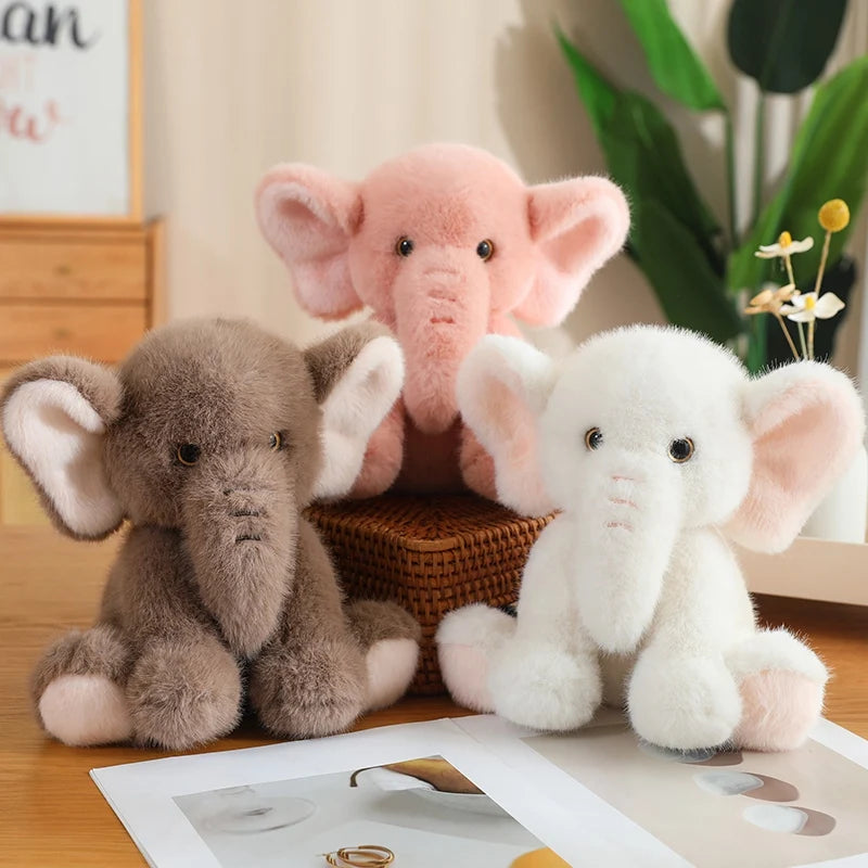 Wholesale 23/35cm Cute Pink Long Nose Elephant Plush Toys Lovely Soft Stuffed Cartoon Animals Dolls For Birthday Christmas Gift