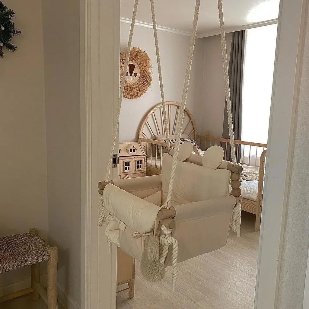 Baby Indoor Hanging Swing Infant Gear Hanging Chair Small Basket Cloth Rocking Chair Household Children Swing Nursery Comfort