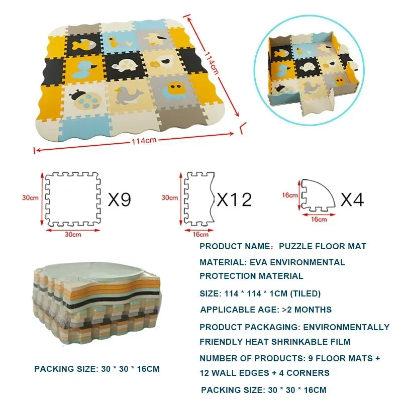Eva Foam Baby Play Mat 25-Piece Set 30x30cm Puzzle Floor Mat Educational Toy For Nursery