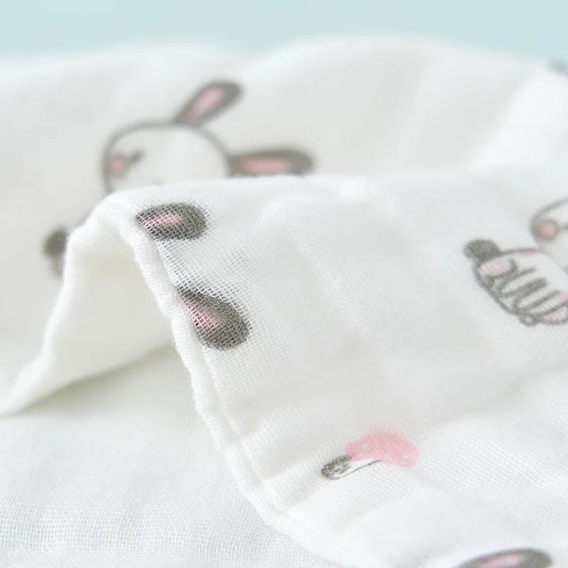 Hot New 6-Layer High-Density Cotton Muslin Baby Face Towel Cartoon Design Burp Cloth Class A Infant Washcloth Baby Accessories