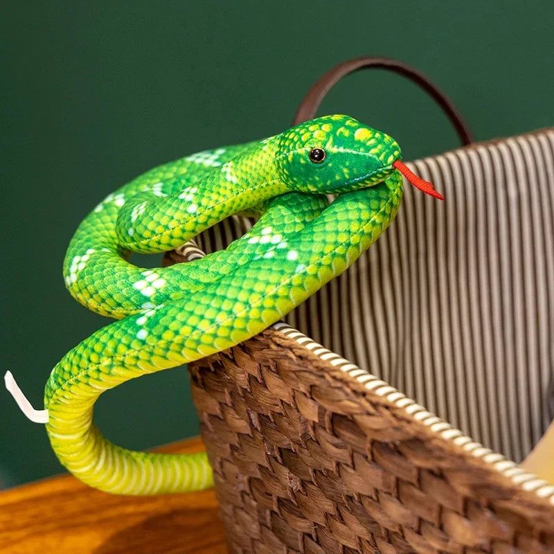Hot Children's Simulated Snake Plush Toy Prank Play Props Creative Cartoon Doll Boy Gift Soft Fabric Home Garden Decor