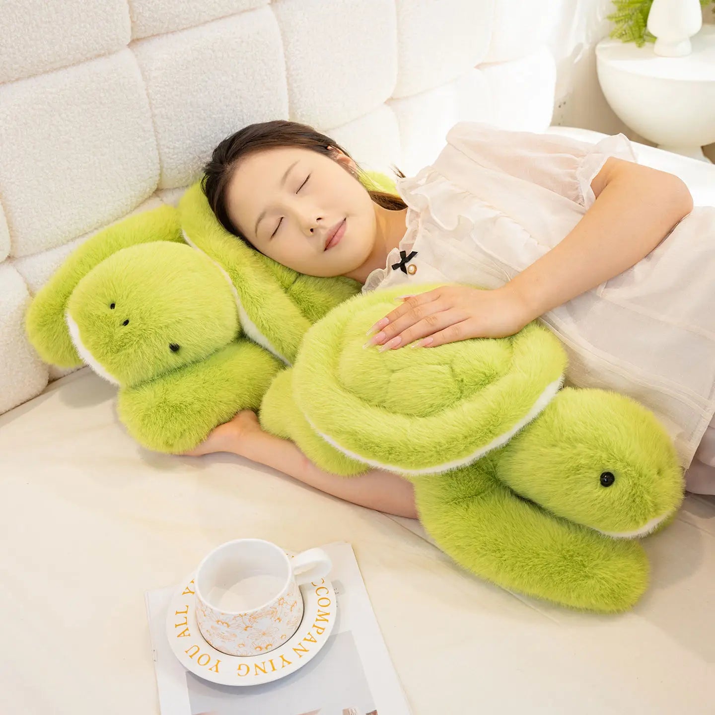 New Lovely Turtle Plush Toys Cozy Fluffy Lying Prone Cartoon Tortoise Throw Pillow Back Cushion Kawaii Home Decor Funny Gift