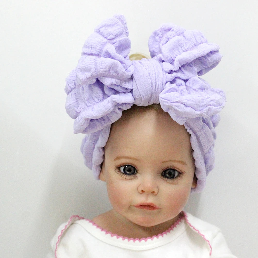 Bubble Print Beanie for Baby Girls Big Bowknot Turban Hat kids Indian Cap Cotton Beanies Infant Popcorn Hats Newborn Headwear