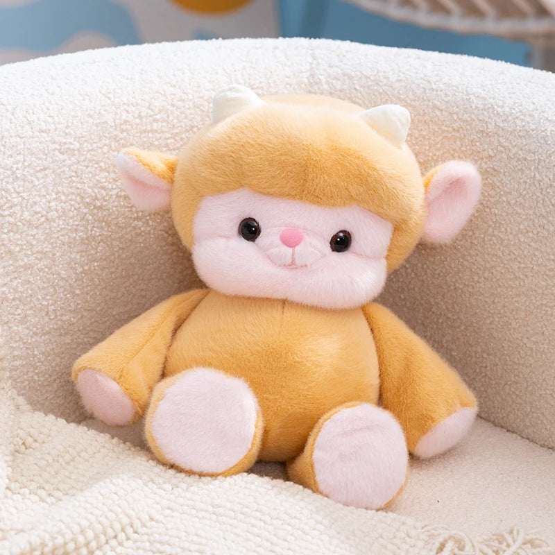 2026 Hot Cuddly Cartoon Sheep Plush Toys High Quality Fluffy Sitting Pose Doll Warm Cozy Children Companion Xmas Gift Home Decor