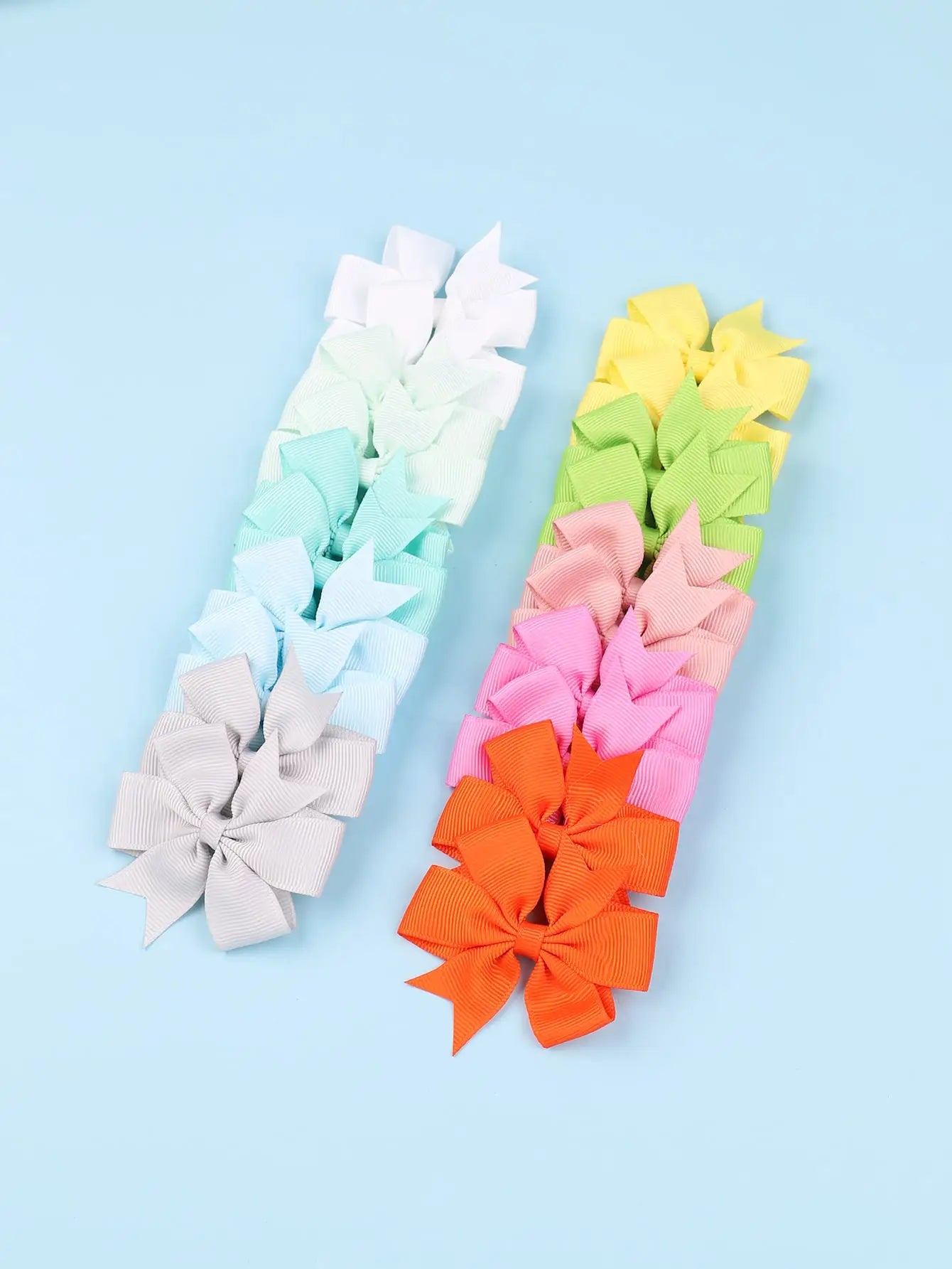 20Pcs Sunflower Ribbon Hair Clips 2.36 Inch Bangs Hair Clip Cheer up Bowknot Kids Girls Headdress Vibrant Color Mixed Bulk
