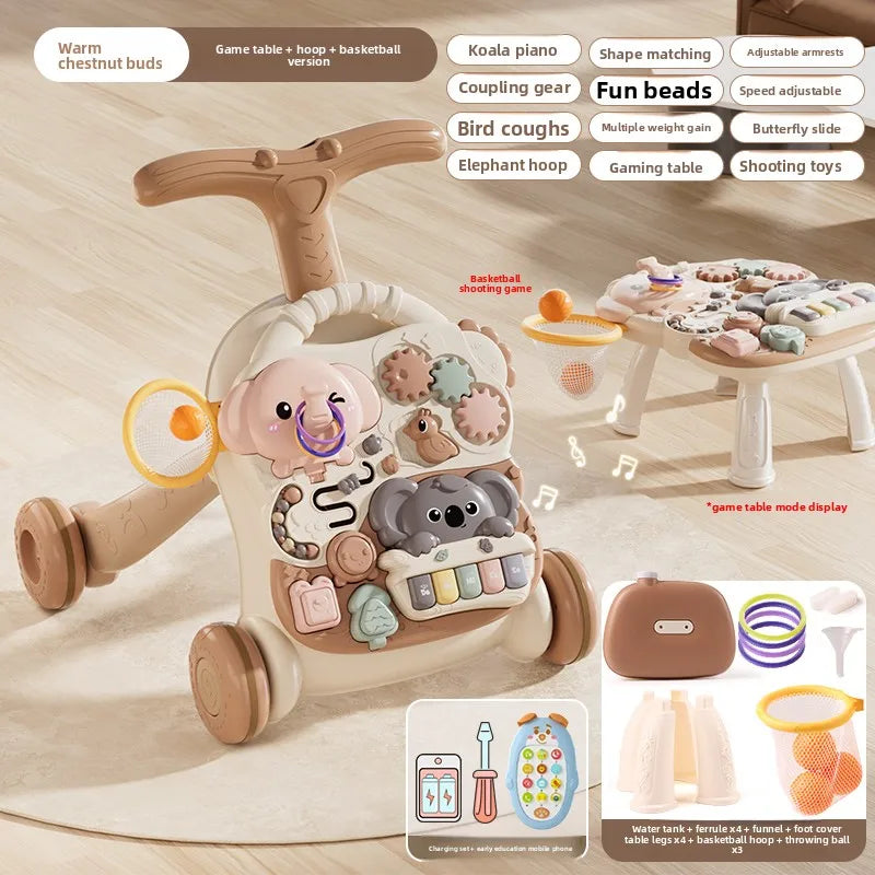 Multifunctional Baby Walker Toy Anti-Rollover With Adjustable Height And Learning Push Activity Center Model AWT01