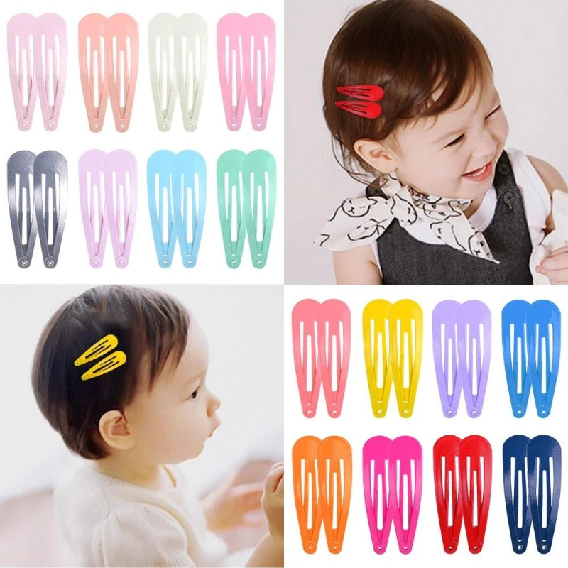 80pcs/set Colorful Glossy BB Hair Clips for Girls Y2K Baking Lacquer Water Drops Hairgrip Barrettes Princess Hair Accessories