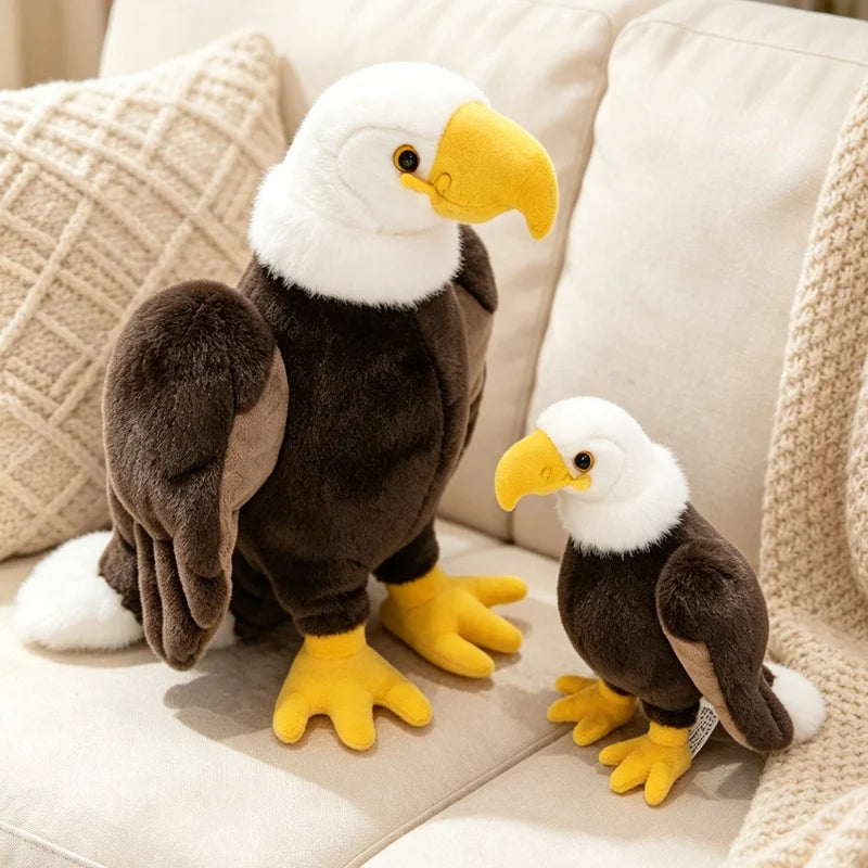 Lifelike American Eagle Owl Plush Toys Soft Stuffed Animals RealLife Bird Dolls Home Decor for Kids Children Boys Birthday Gifts
